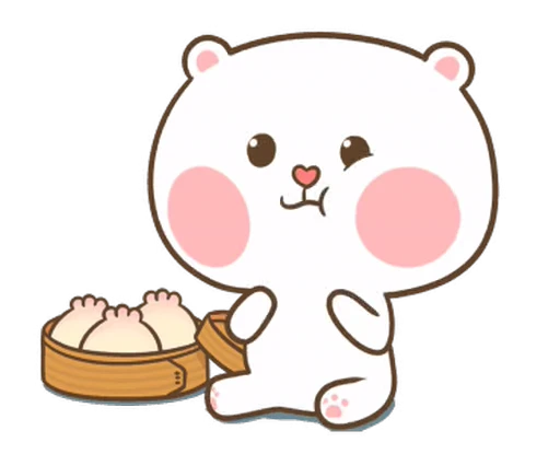 🥟 Стикер «Puffy Bear & Rabbit» для Telegram