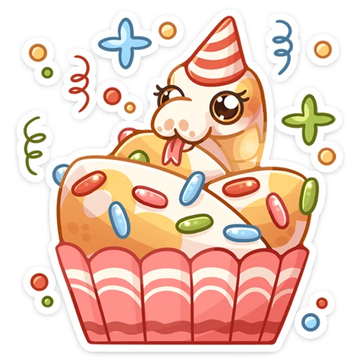 🥳 Стикер «Питончик Пончик» для Telegram