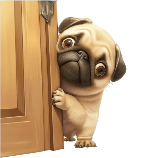 👀 Стикер «Милый Мопс» для Telegram