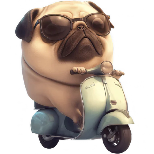 🛵 Стикер «Милый Мопс» для Telegram