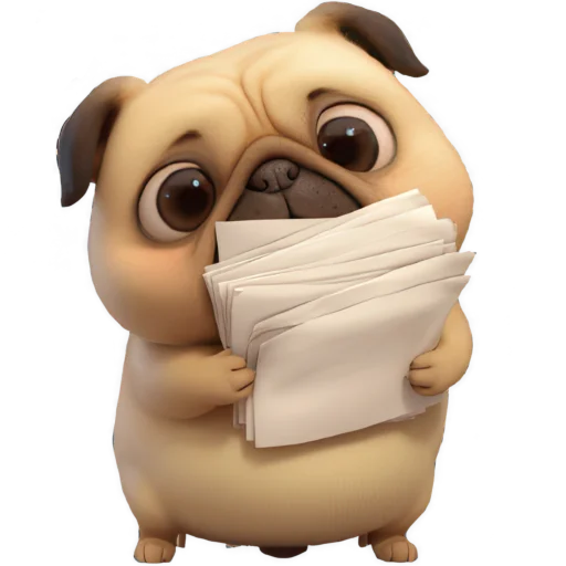 📃 Стикер «Милый Мопс» для Telegram