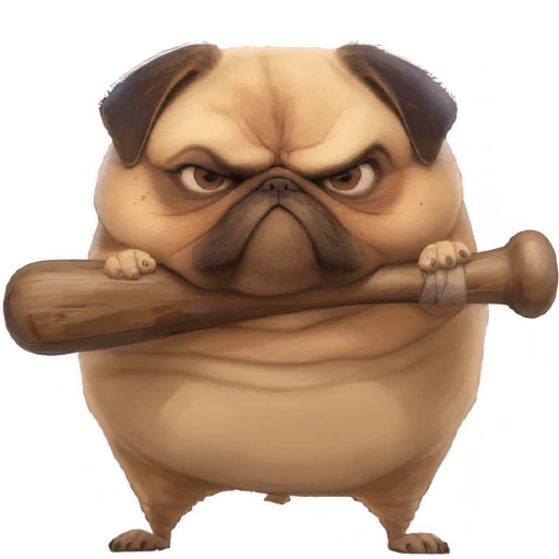 😡 Стикер «Милый Мопс» для Telegram