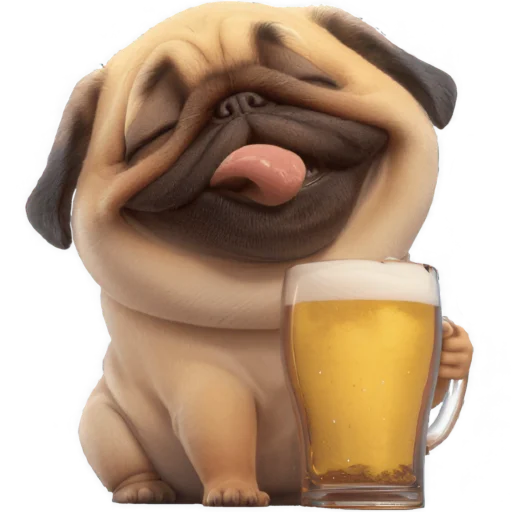 🍺 Стикер «Милый Мопс» для Telegram