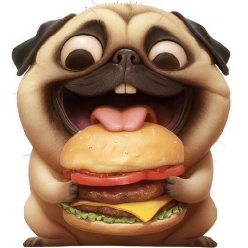 🍔 Стикер «Милый Мопс» для Telegram