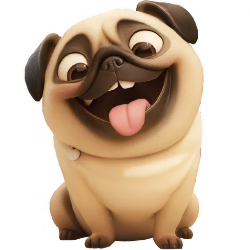 🤪 Стикер «Милый Мопс» для Telegram