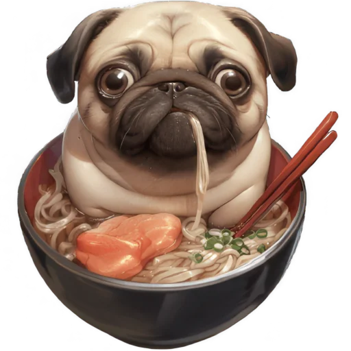 🍝 Стикер «Милый Мопс» для Telegram