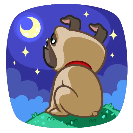 😁 Стикер «Fred the Pug» для Telegram