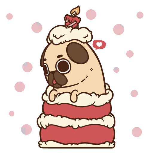 🍰 Стикер «PugliePug» для Telegram