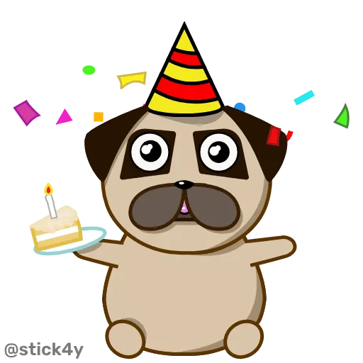 🍰 Стикер «Мопс Оди» для Telegram