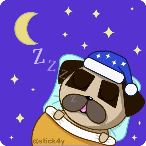 😴 Стикер «Мопс Оди» для Telegram