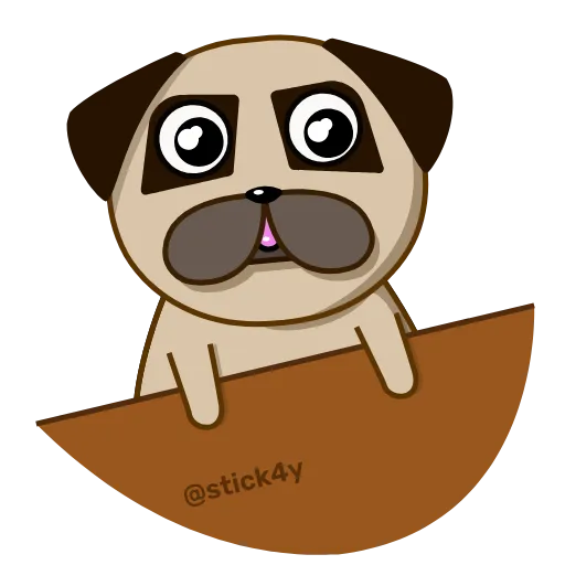 😁 Стикер «Мопс Оди» для Telegram