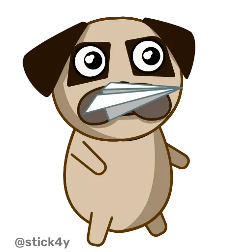 ✉️ Стикер «Мопс Оди» для Telegram