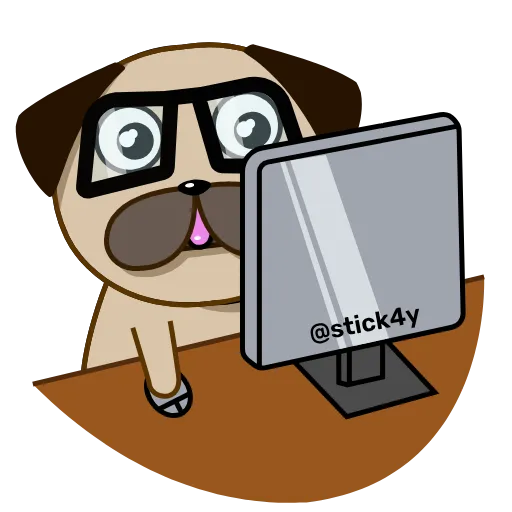 🖥 Стикер «Мопс Оди» для Telegram