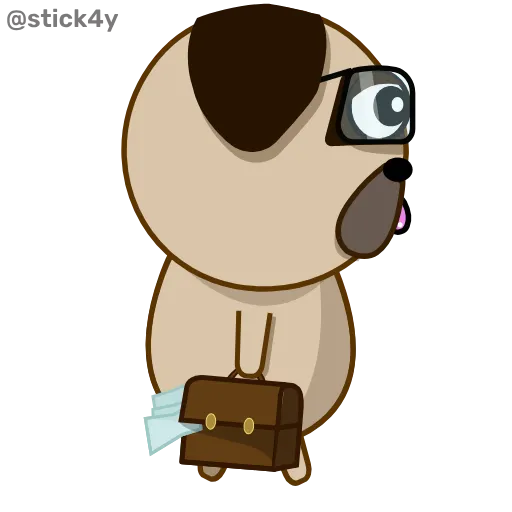 💼 Стикер «Мопс Оди» для Telegram
