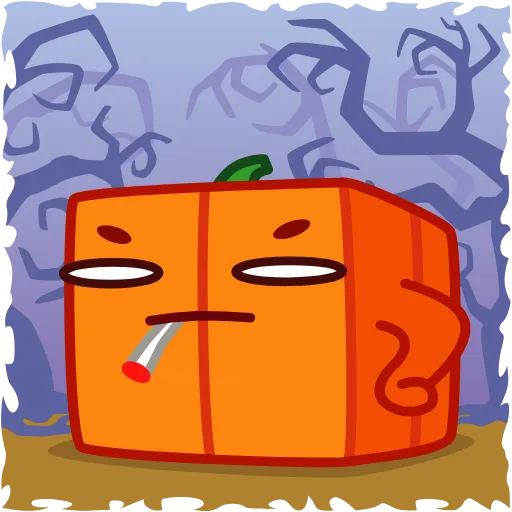 😑 Стикер «Pumpkin Cube» для Telegram