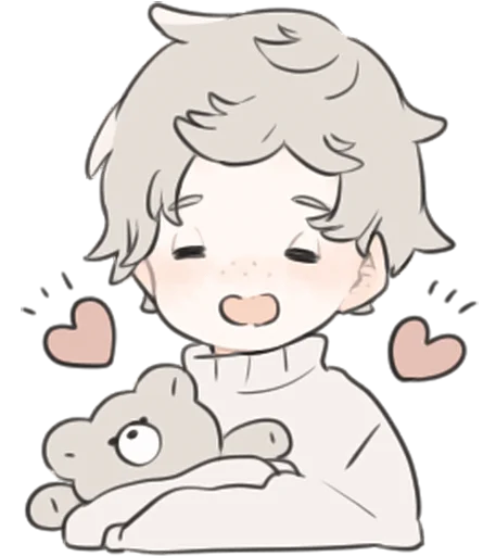 Стикерпак a boy, who like stuffed animals для Telegram
