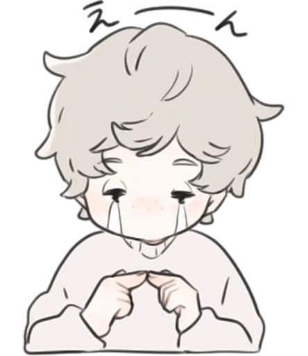 😭 Стикер «a boy, who like stuffed animals» для Telegram