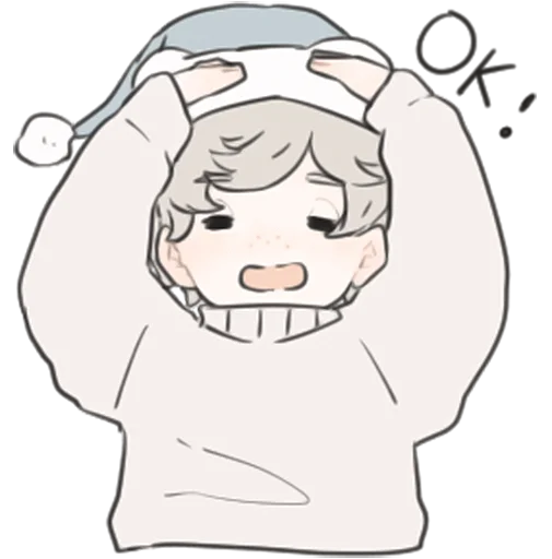 🆗 Стикер «a boy, who like stuffed animals» для Telegram