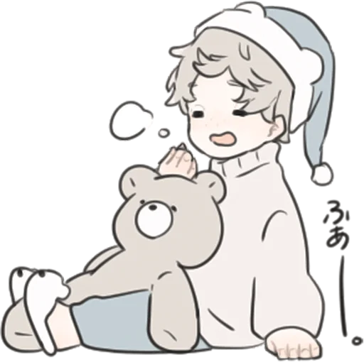 🧸 Стикер «a boy, who like stuffed animals» для Telegram