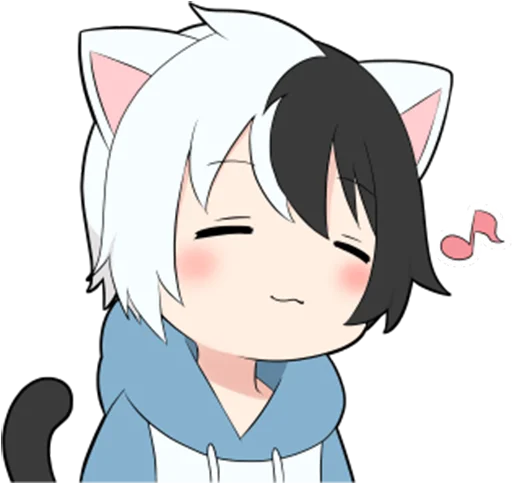 🎵 Стикер «Black and white cat boy •» для Telegram