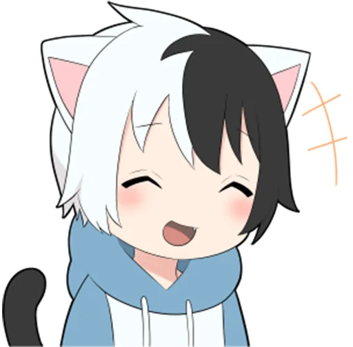 😅 Стикер «Black and white cat boy •» для Telegram