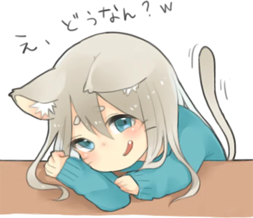 😼 Стикер «Nekomimikko&;s yuruhuwa» для Telegram