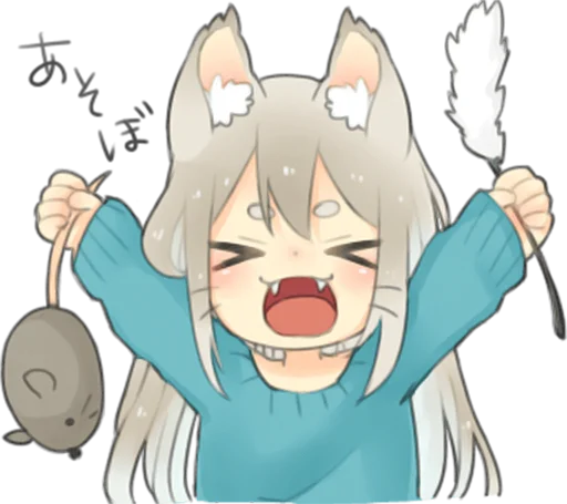 🤗 Стикер «Nekomimikko&;s yuruhuwa» для Telegram