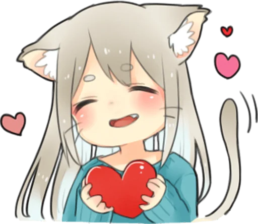 ❤️ Стикер «Nekomimikko&;s yuruhuwa» для Telegram