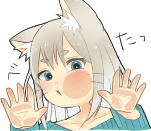 🤗 Стикер «Nekomimikko&;s yuruhuwa» для Telegram