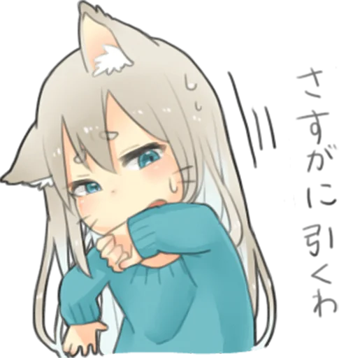 😰 Стикер «Nekomimikko&;s yuruhuwa» для Telegram