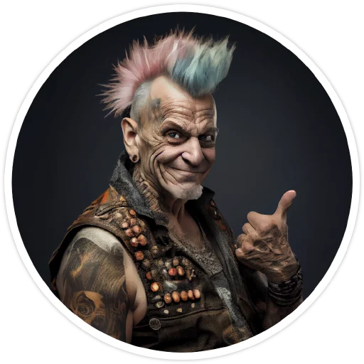 👍 Стикер «Old Punk» для Telegram