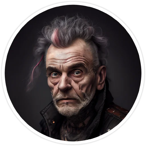 😐 Стикер «Old Punk» для Telegram