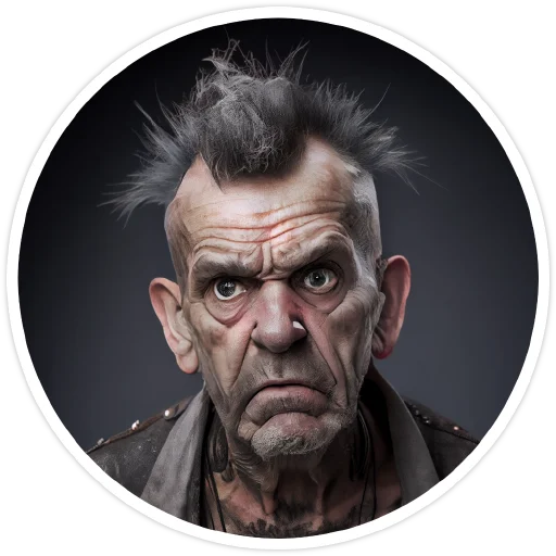 😕 Стикер «Old Punk» для Telegram