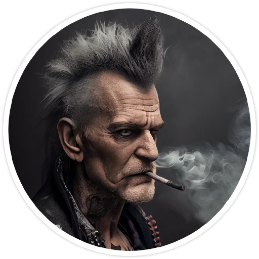 😮‍💨 Стикер «Old Punk» для Telegram