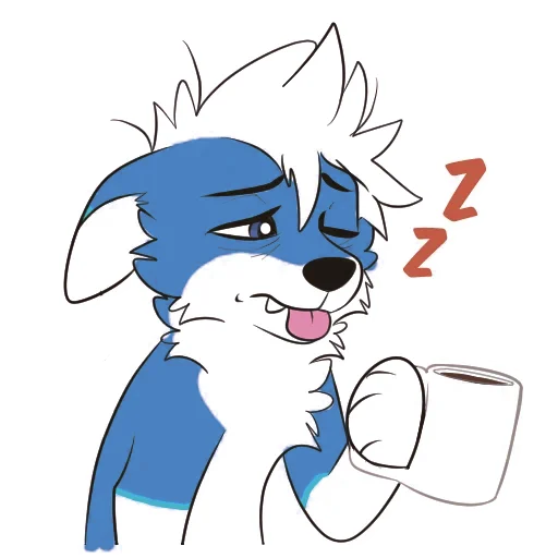 😴 Стикер «Pup Tesla» для Telegram