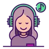 🎧 Эмодзи «Буквы в фиолетовых оттенках» для Telegram