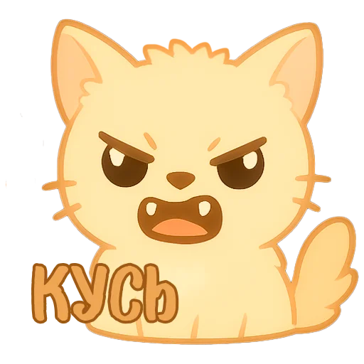 🦷 Стикер «Мурлыкающие эмоции» для Telegram