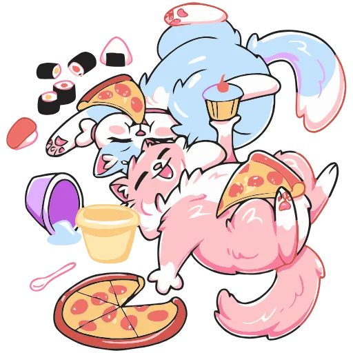 🍕 Эмодзи «Замурчательная парочка» для Telegram