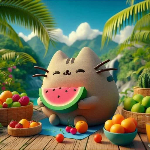 🍉 Стикер «AI Pusheen» для Telegram