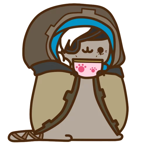 👵 Стикер «Pusheen Overwatch» для Telegram