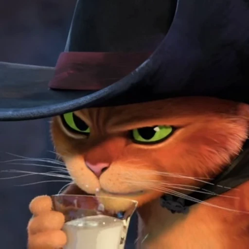 🥛 Стикер «КОТ В САПОГАХ» для Telegram