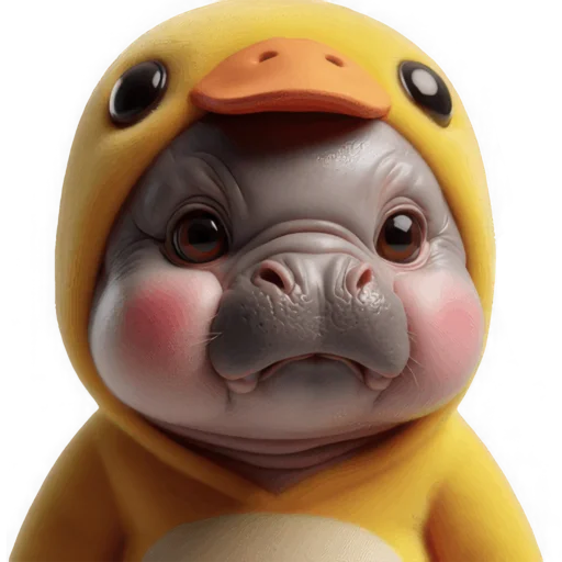 😤 Стикер «Бегемотик утенок» для Telegram
