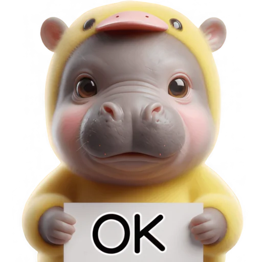 👌 Стикер «Бегемотик утенок» для Telegram