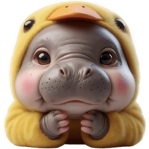 🤗 Стикер «Бегемотик утенок» для Telegram