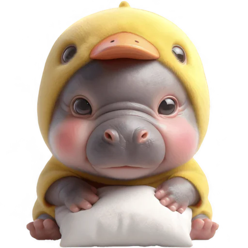 🌜 Стикер «Бегемотик утенок» для Telegram