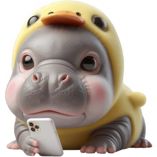 📱 Стикер «Бегемотик утенок» для Telegram
