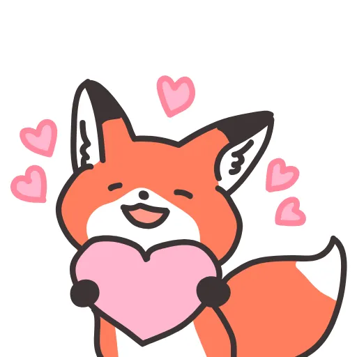 😍 Стикер «Q Red Fox» для Telegram