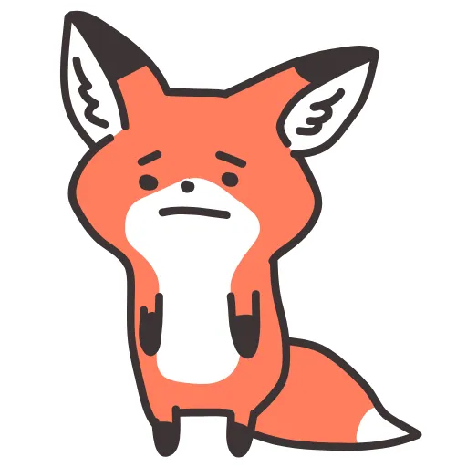 😔 Стикер «Q Red Fox» для Telegram