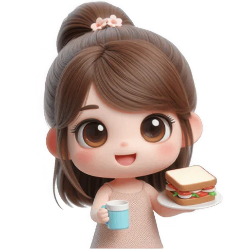 🥪 Стикер «Милая девочка» для Telegram