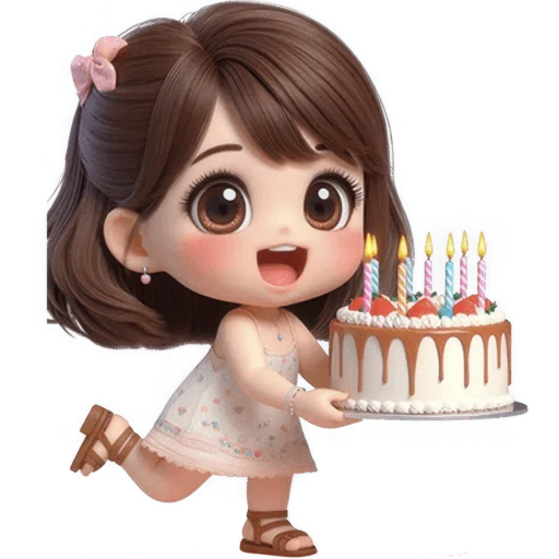 🎂 Стикер «Милая девочка» для Telegram